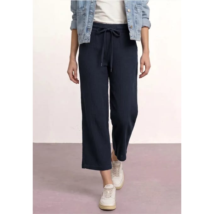 7/8 Wide Legs mousseline broek in Loose Fit