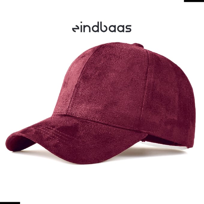 Legend Cap Basic - eindbaas - Suede pet - Wine Red - Luxe rode suede pet
