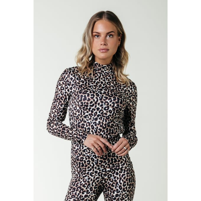 Colourful Rebel Neyo Leopard Peached Turtleneck Top Brown Größe: S | Hemden Outlet | Damen | Braun