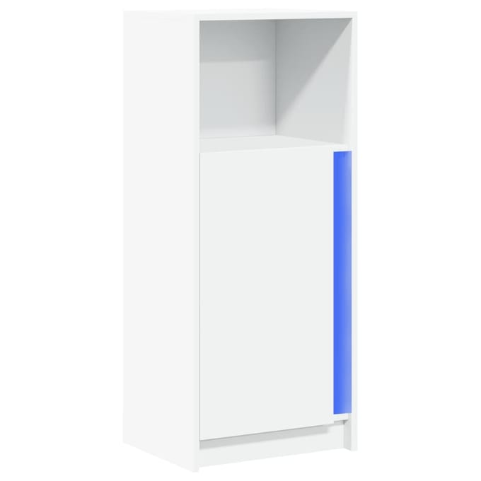 vidaXL - Dressoir - met - LED - 42,5x34x100 - cm - bewerkt - hout - wit