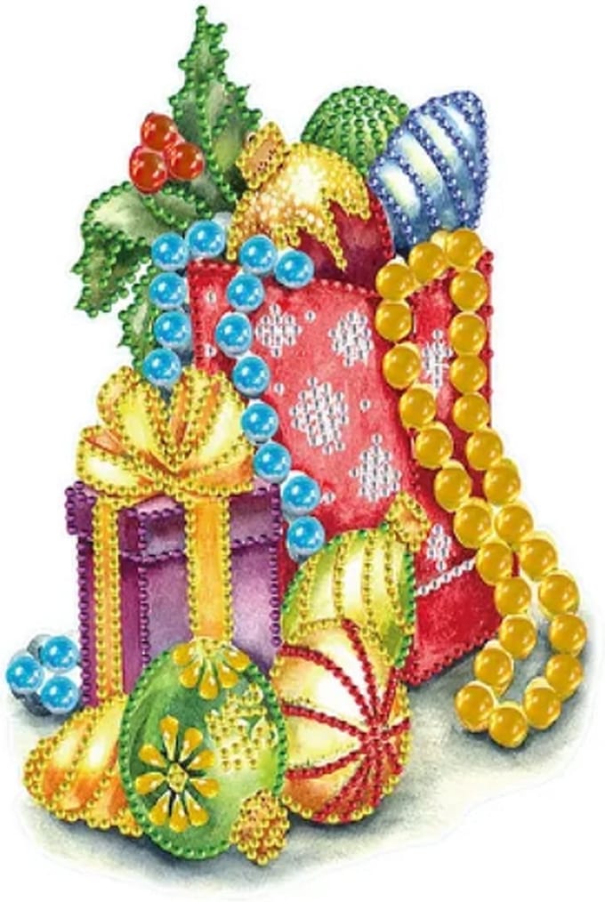Diamond Painting Kerst sticker groot Cadeau (24cm)