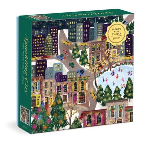 Joy Laforme Sparkling City 1000 Piece Foil Puzzle In A Square Box - Galison