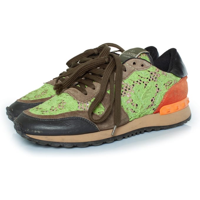 Valentino Garavani Rockrunner veter- en suède sneakers