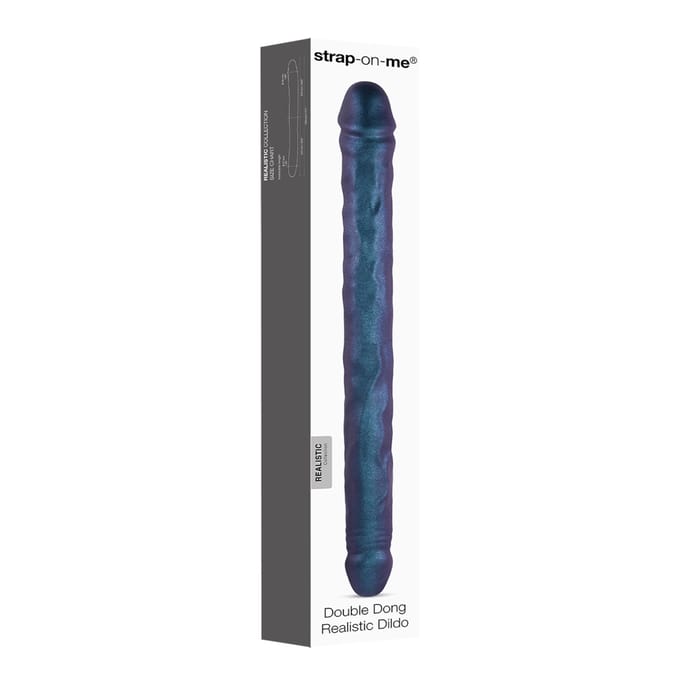 Strap-On-Me - Realistische Dubbele Dildo - Paars Metallic