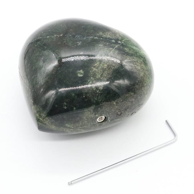 Edel-gedenk-steen Hart Serpentijn 9x9,5cm