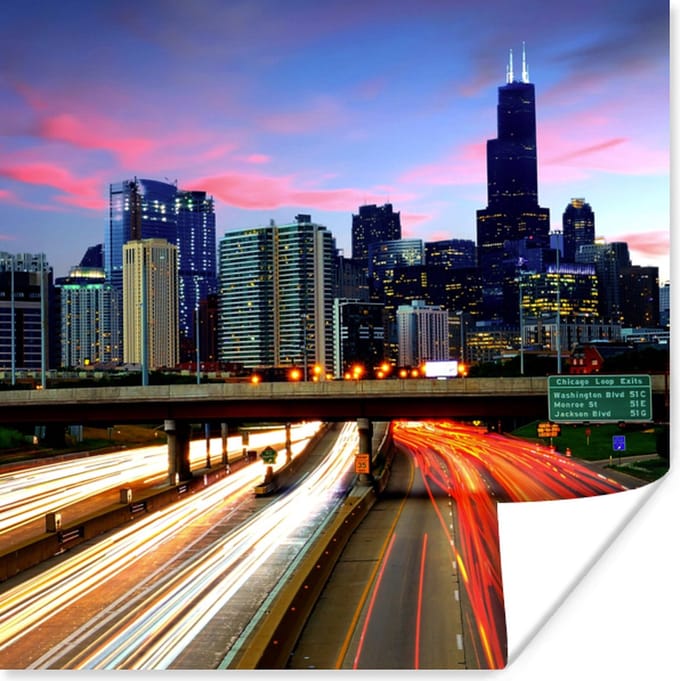 Poster Stad - Verkeer - Stad - USA - 30x30 cm