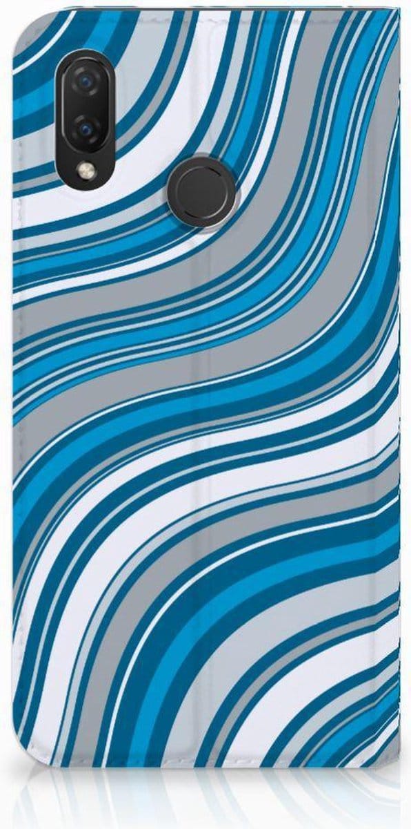 Huawei P Smart Plus Hoesje met Magneet Waves Blue