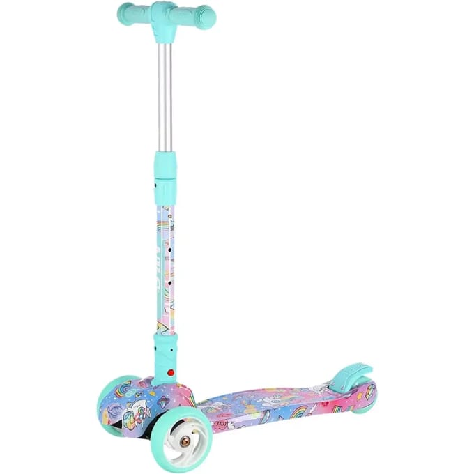 Nils Fun - HLB15A Mint LED Kinderscooter - Trike - Verstelbare Stuurhoogte - LED Wielen