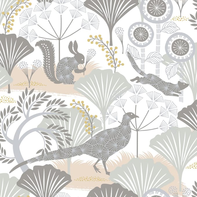 Boråstapeter Vliesbehang 1471 - Swedish Designers - Dieren Grijs - 53cm x 10.05m