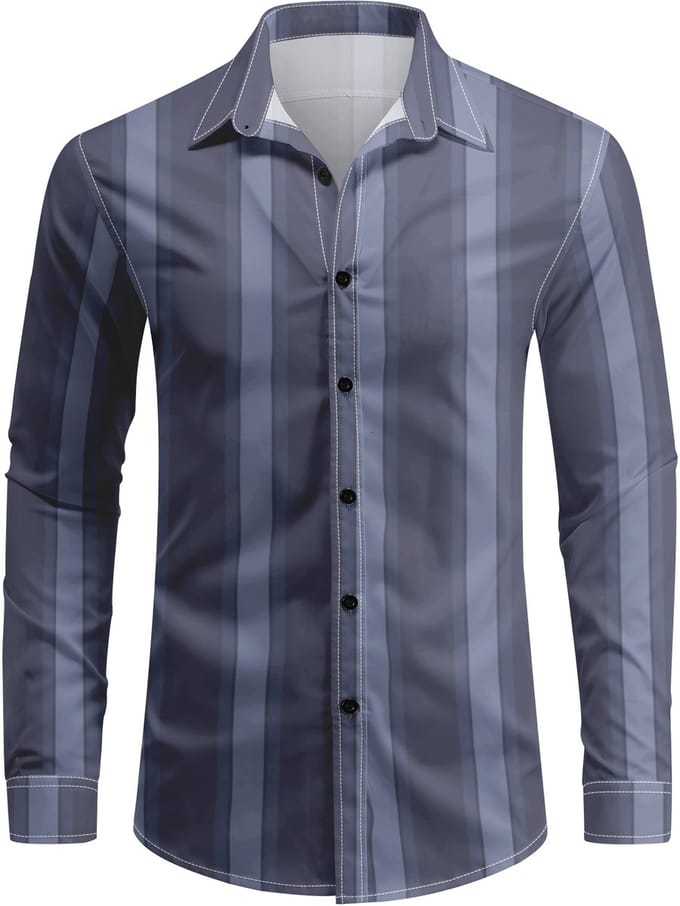 ALLTHEMEN Heren casual overhemd - Gestreept - M