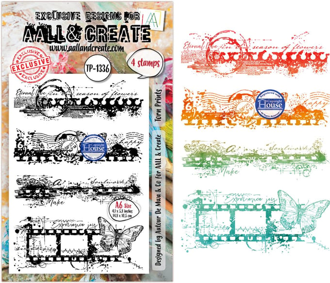 Aall & Create clearstamp A6 - Torn prints
