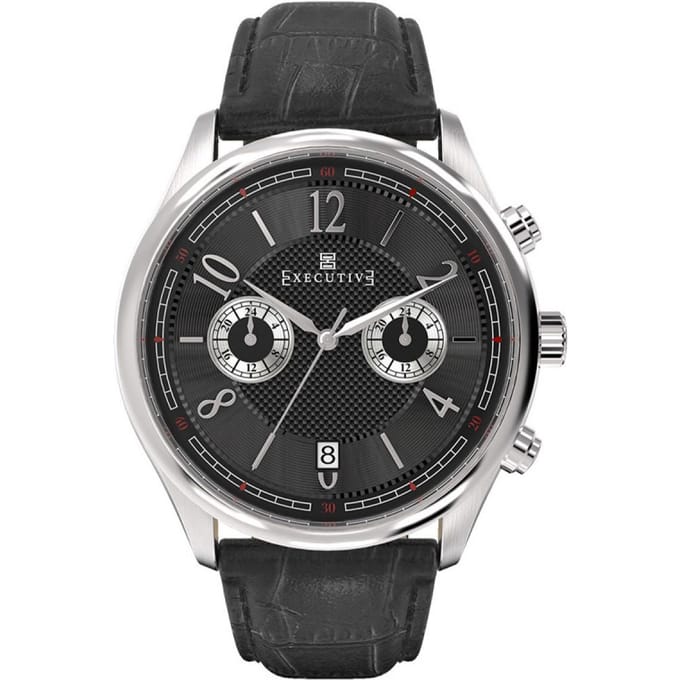 Executive Button Down Dual Time Staal 42mm | EX-1006-04