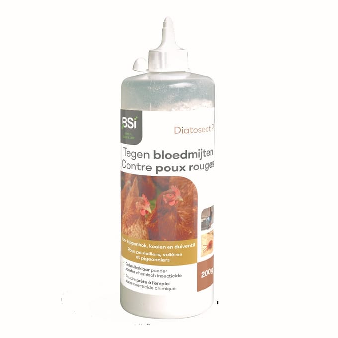 BSI - Diatosect P - Pluimvee - Strooipoeder tegen rode bloedluizen - 200 g