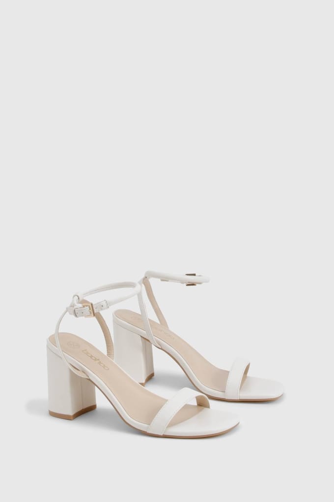 boohoo Dames 2-delige midblokhakken | Off White | Maat: 8