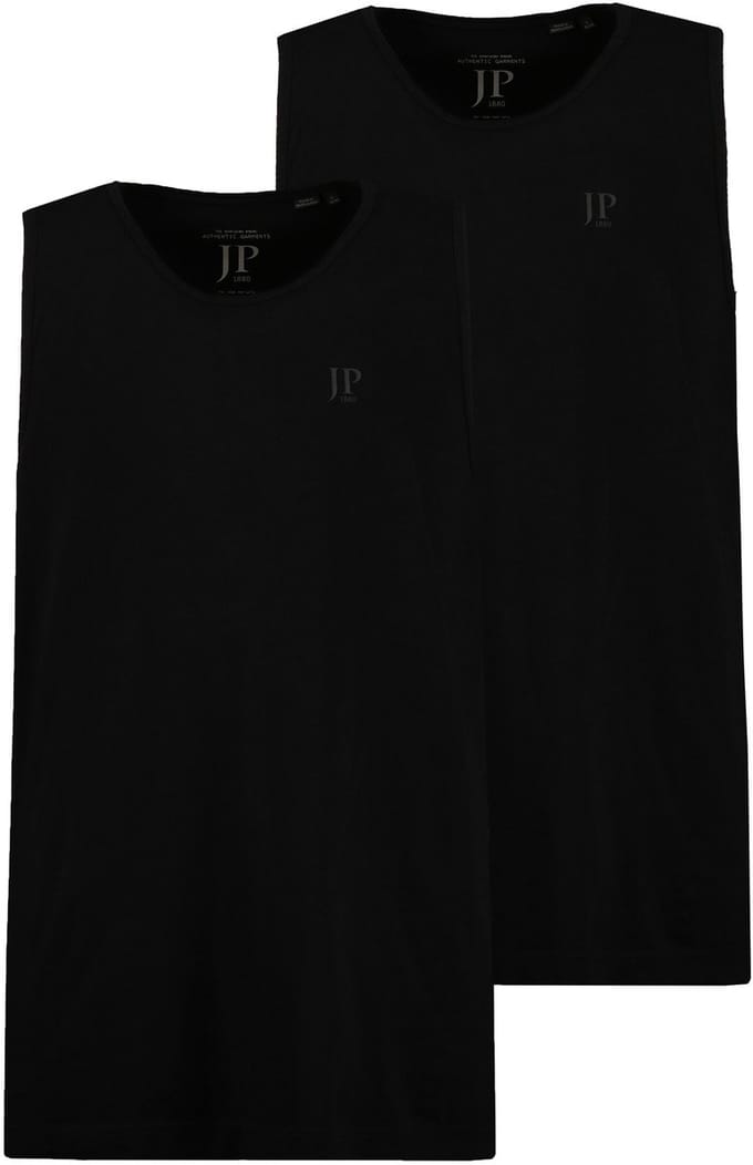 JP 1880 - Heren - Tanktops duopak basic mouwloos - Zwart - Maat XL