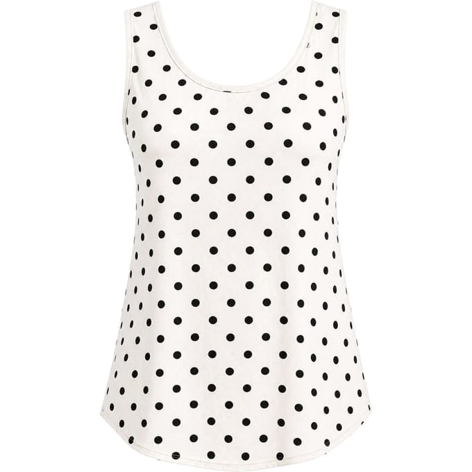 Casual U-Hals Katoenmix Tanktop