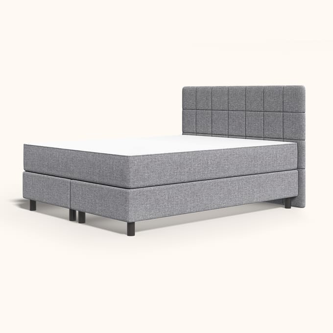 Emma Original Boxspring 180x210 - Lichtgrijs - Klassiek - Eiken - Hybrid