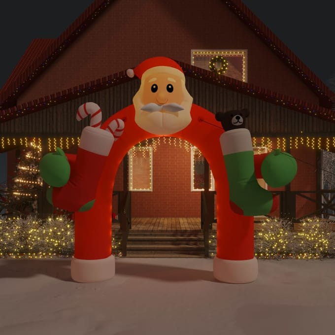 vidaXL - Kerstboog - opblaasbaar - met - LED's - 320 - cm