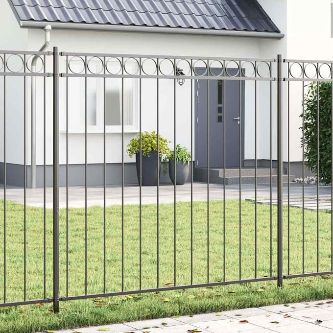 vidaXL - Heckelement - ASSEN - 170 - x - 170 - cm - Staal - Grijs