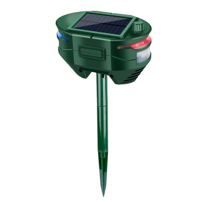 Répulsif solaire à ultrasons pour animaux, répulsif d'extérieur pour chiens, chats et rats, étanche avec capteur de mouvement 4 vert foncé