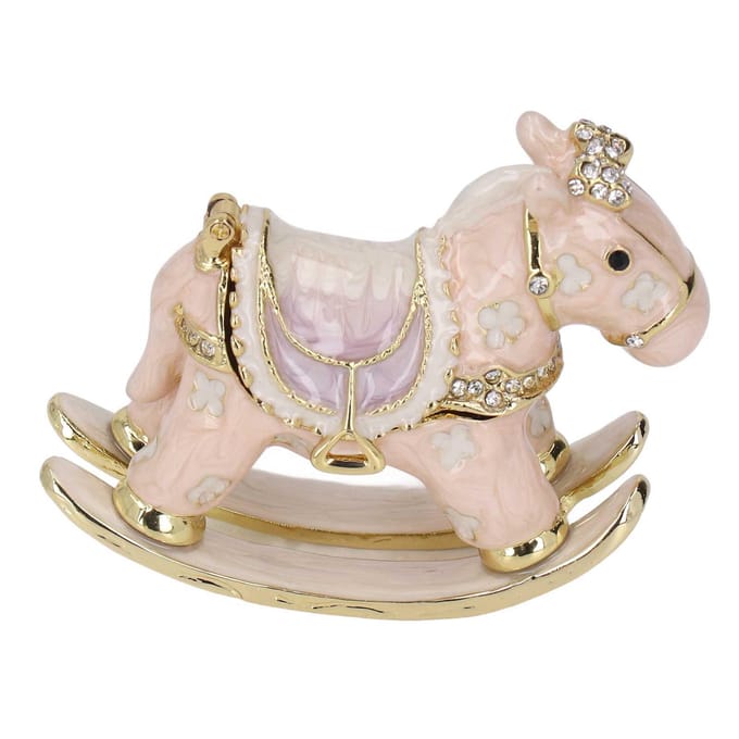 Pony Sieradendoosje Schattig Dier Zinklegering Opvallend Multifunctioneel Metalen Sieradendoosje voor Aankleden white