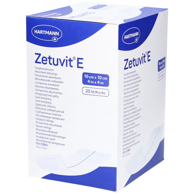 Hartmann Zetuvit E Steriel 10 x 10cm 413770 25 Compressen
