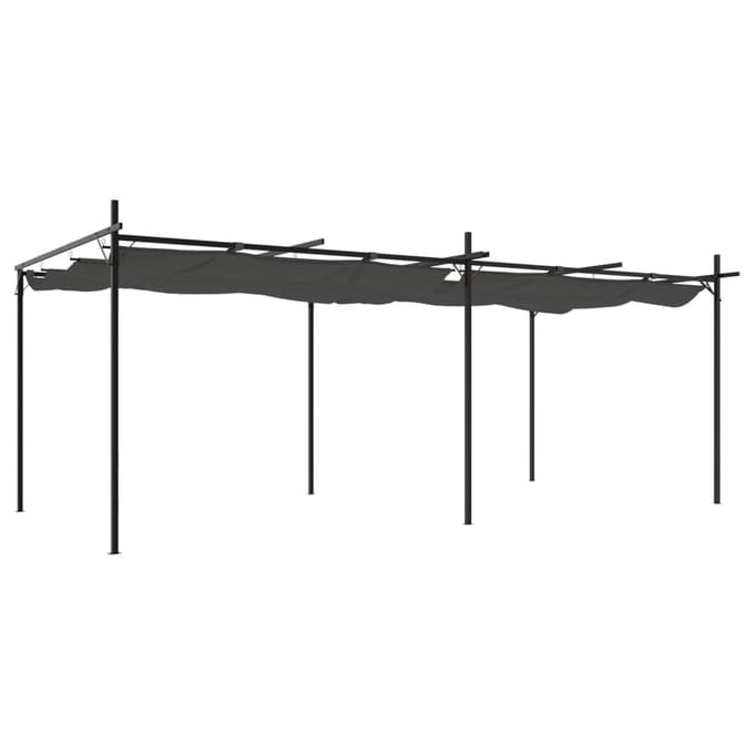 vidaXL - Pergola - met - uitschuifbaar - dak - 589x292x230 - antracietkleurig