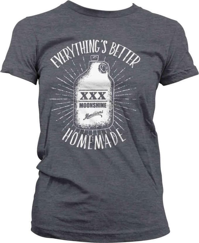 Moonshiners Dames Tshirt -S- Everything's Better Homemade Grijs