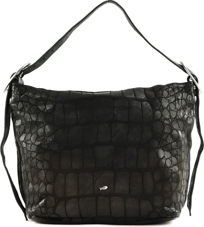 CAMPOMAGGI Leren Schoudertas Centaurus Shopping Bag Grigio Antraciet