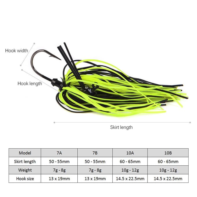 7g / 10g Vissen Buzz Bait Spinnerbait Aas Buzzbaits met Jigkop Haak Gemengde Kleur 7A red