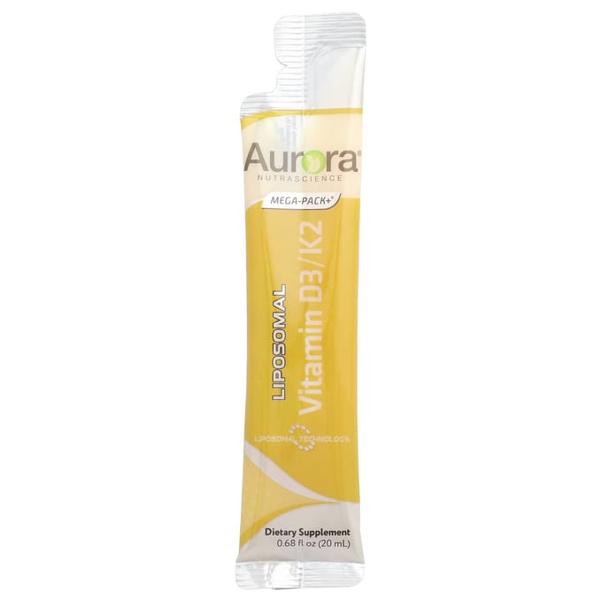 Liposomale Vitamine D3/K2, 10 Zakjes, 20 ml (0,68 fl oz) Elk