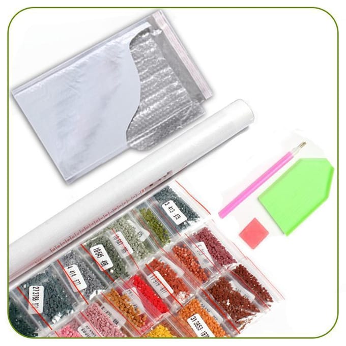 Peinture Diamant Forage Complet DIY Image de Strass Broderie Diamant 5D Point de Croix Décor Full Square 20X30CM gray