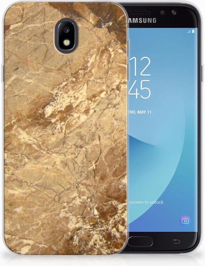 Samsung Galaxy J7 2017 | J7 Pro TPU Siliconen Hoesje Marmer Creme