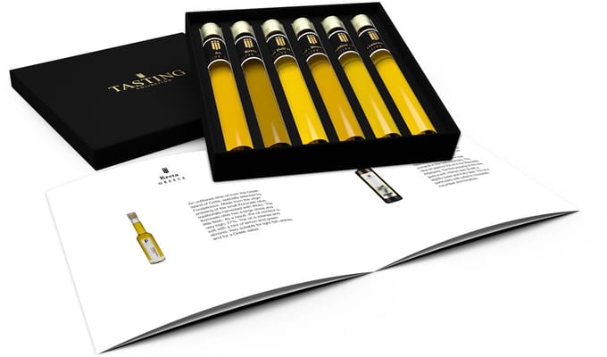 Olijfolie Proeverij 6 tubes in Luxe Cadeau Box, Set 1