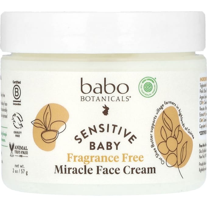 Babo Botanicals, Crème visage miracle pour bébés sensibles, sans parfum, 57 g (57g) beige