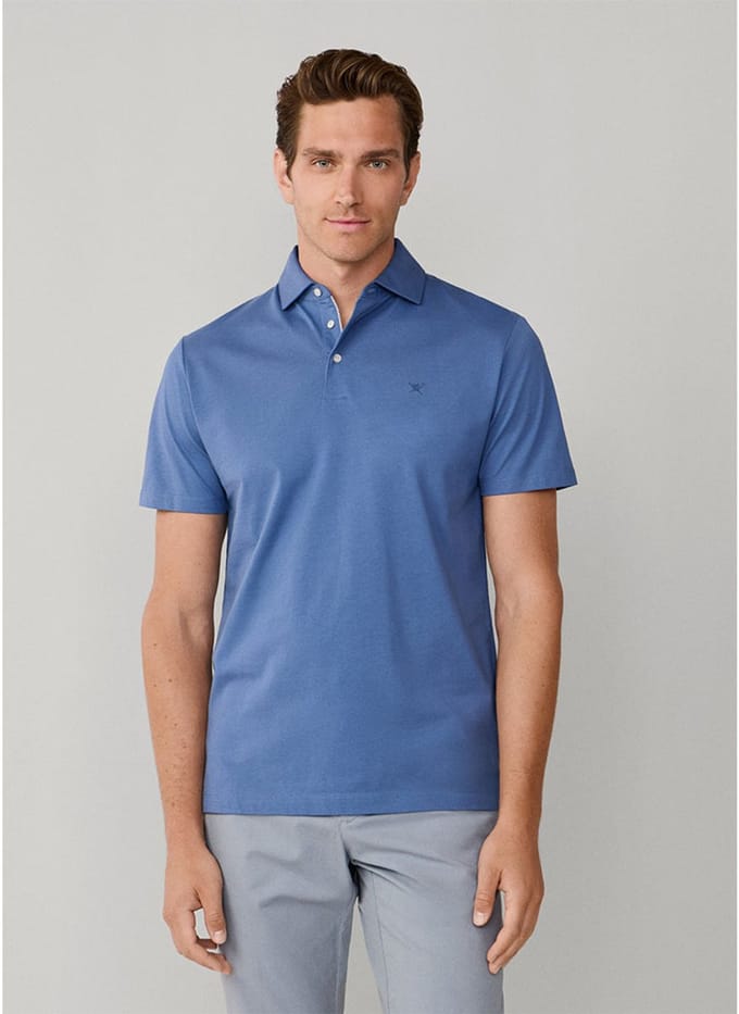 Hackett Hm5600092 Korte Mouw Poloshirt Blauw M Man