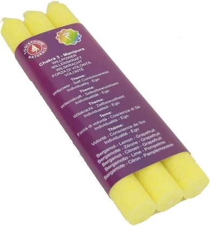 Greenpalm Diner geurkaars 3e chakra Manipura dun (3-pack)
