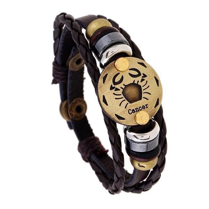 Leren armband sterrenbeeld kreeft 4007