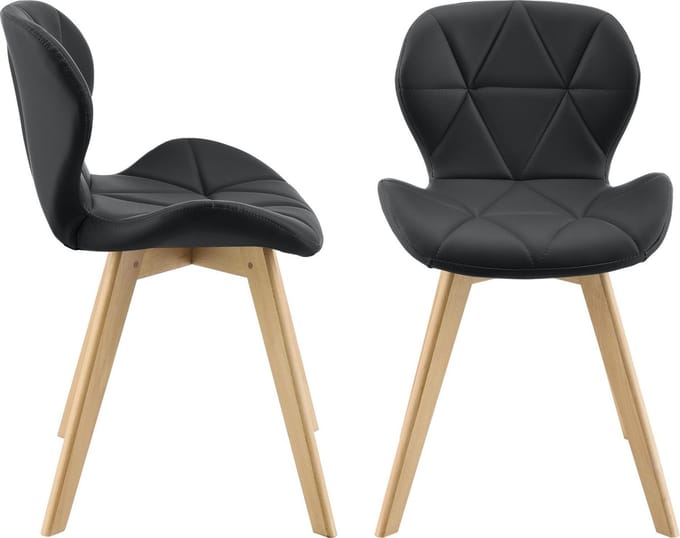 Eetkamerstoel Almhult 81x57x49 cm set van 2 zwart