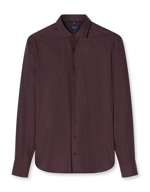 OLYMP Signature Casual Overhemd, Tailored Fit, Kent, Bordeauxrood