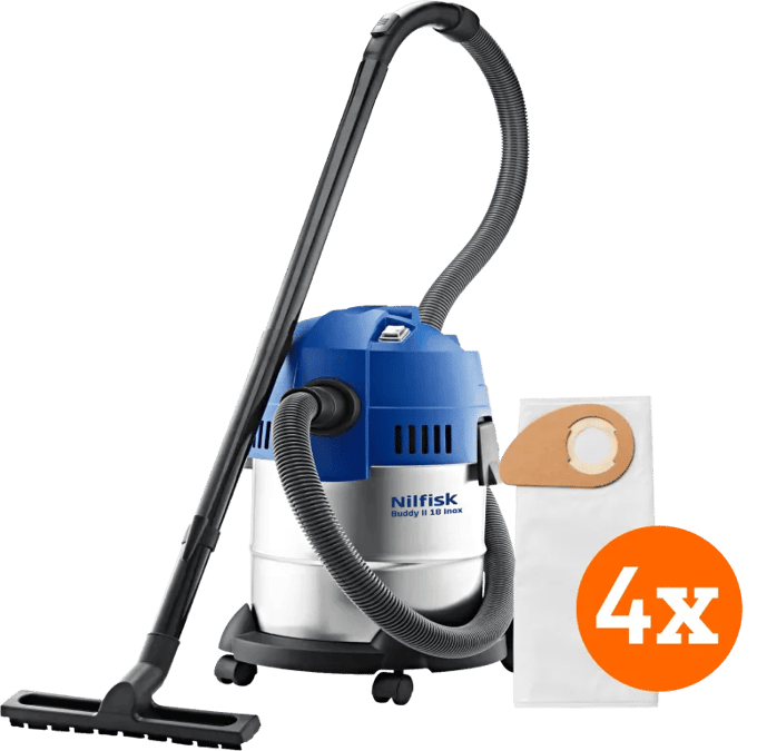 Nilfisk Buddy II 18 Inox + Nilfisk Stofzakken voor Buddy II (4x)