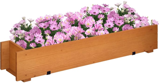 Outsunny tuinbed - Grenenhout - 91x18x16,5cm - Bruin