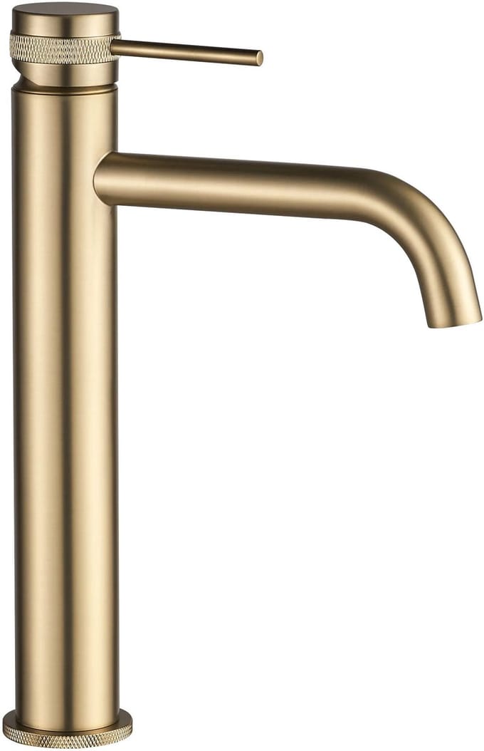Rea Lungo Grip Hoog - Wastafelkraan - Geborsteld Goud - 10 X 5 X 28 Cm