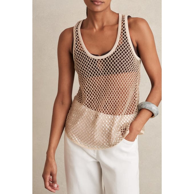 Reiss Embellished Vest Neutral Taglia: 6 | Canottiere Outlet | Donna