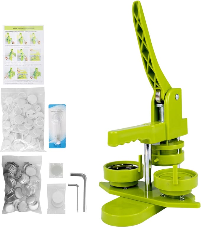 Creatorally 58mm Badge Maker Machine - Pin maker met 100 Buttons - Installatievrij - Speldknop Maker Persmachine Kit - Pins - Buttonmachine - Button Make