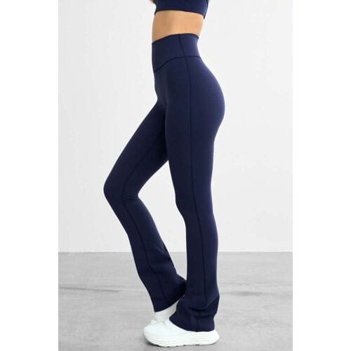 FAMME Zachte uitlopende broek Dark Blue M