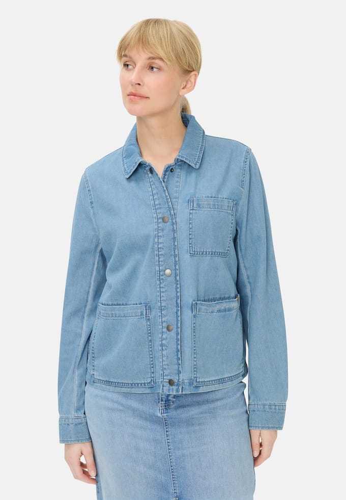 camel active Denimblazer met knoopsluiting - Maat womenswear-40 - Lichtblauw