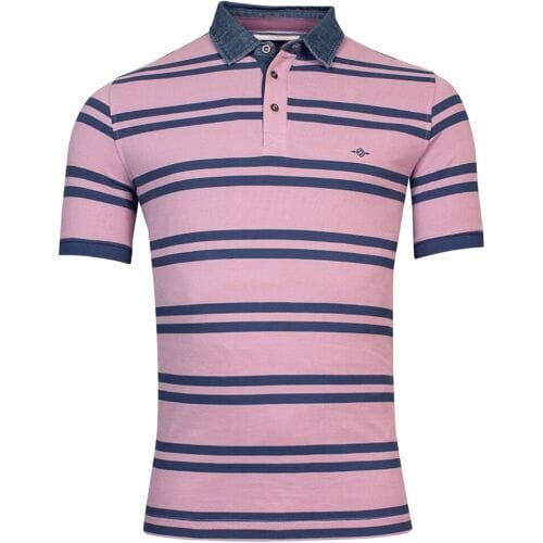 Baileys Polo Duo Yarn Dyed Stripe Denim Collar Solid Piqué Lila / male
