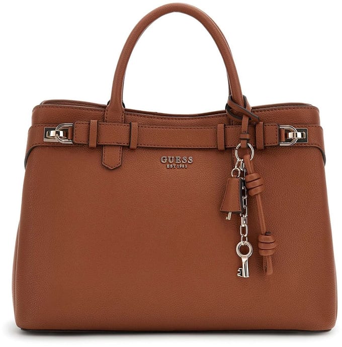 GUESS handtas schoudertas Gregoria Large Girlfriend Satchel Cognac bruine