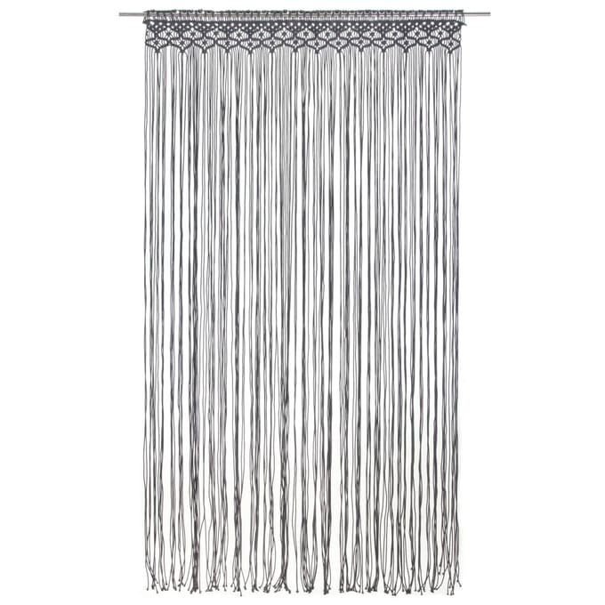 vidaXL - Gordijn - macramé - 140x240 - cm - katoen - antraciet